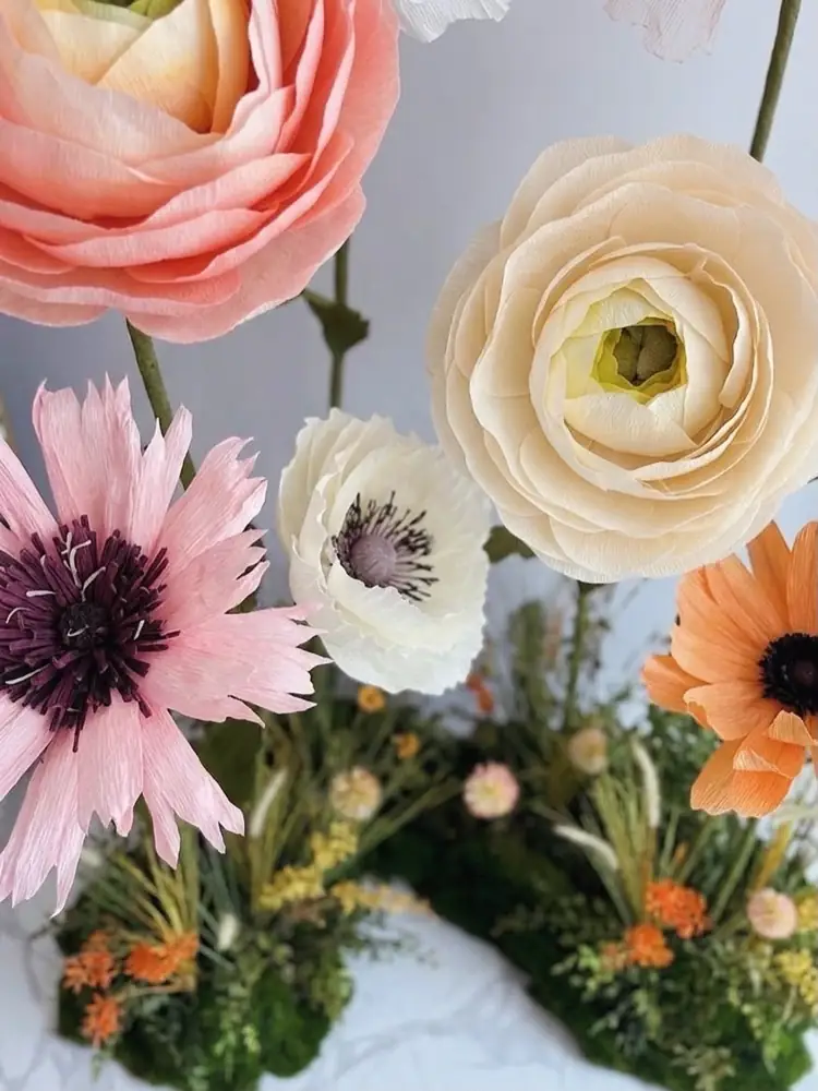 Ranunculus ve anemon yakın çekim