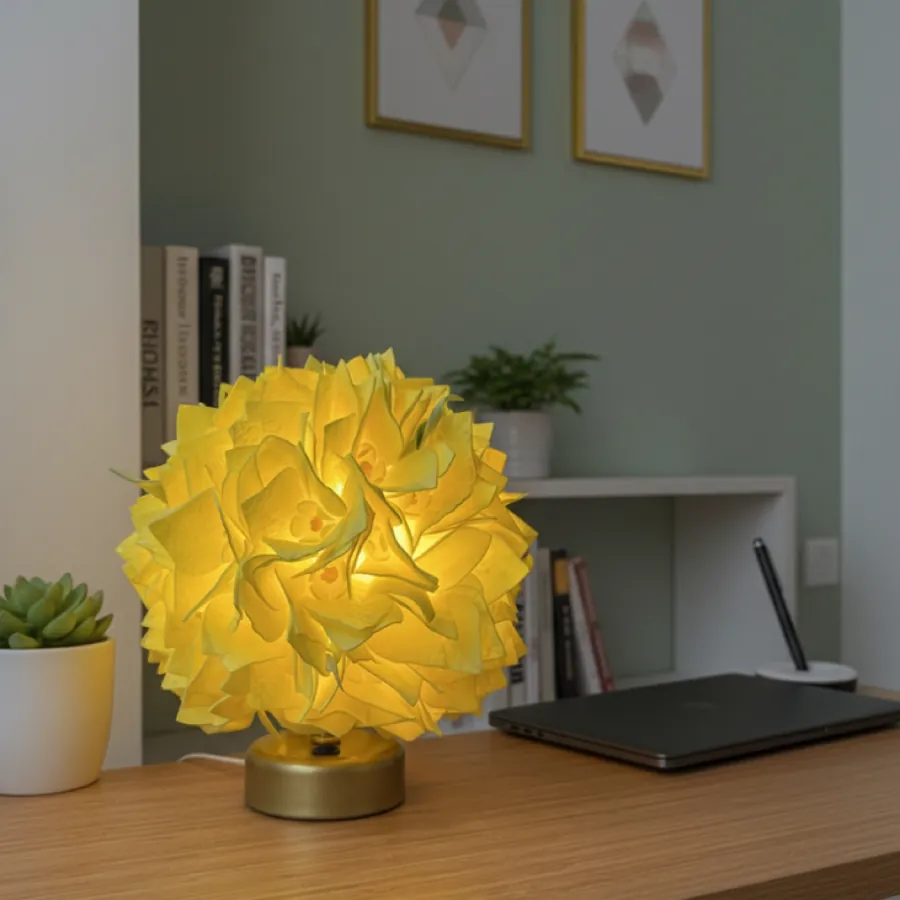 Aurea: Eden Floral Art el yapımı masa lambası